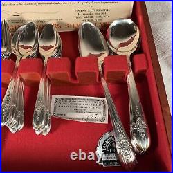 WM Rogers 1950s International Silver Extra Plate Triumph Flatware 50 Pc Box Set