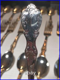 WM Rogers 60 Pc Silver Plate Grand Elegance 12 Place Settings Complete