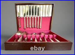 WM Rogers Avalon-Cabin Silver Plate Flatware Set withStorage Box, 58 Pieces