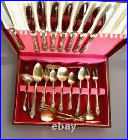 WM Rogers Avalon-Cabin Silver Plate Flatware Set withStorage Box, 58 Pieces