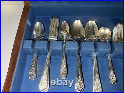 WM Rogers International Jubilee 42 Piece Silverware Set with Case