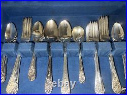 WM Rogers International Jubilee 42 Piece Silverware Set with Case