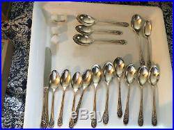 WM Rogers Jubilee Silverplate Silverware 61 pc with Chest- located wall area