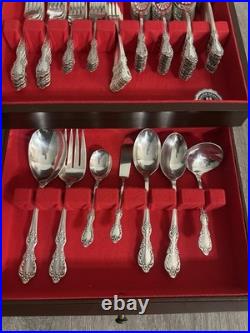 WM. Rogers Mfg. Co. Silver Plated Flatware Grand Elegance 104 Pcs Original Box
