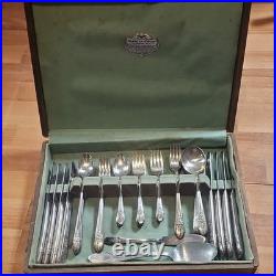 WM Rogers Mfg Co Silverplate Flatware Set with Tarnish-Proof Case