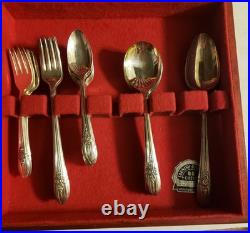 WM Rogers Original Rogers MFG CO Extra Plate Flatware Set Of 38 Pieces + Case