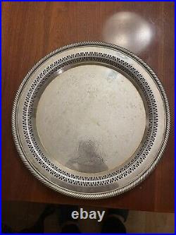 WM Rogers Rare Silver plate #170 Round Serving Tray