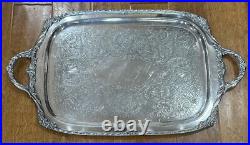 WM Rogers Silver Plate Heritage Serving Tray #9498/28.5X16.5