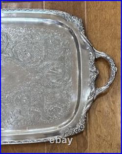 WM Rogers Silver Plate Heritage Serving Tray #9498/28.5X16.5