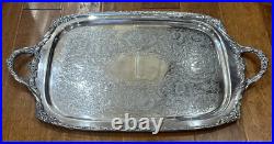 WM Rogers Silver Plate Heritage Serving Tray #9498/28.5X16.5