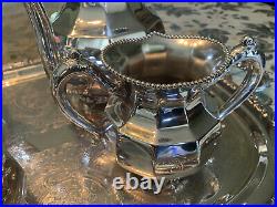 WM Rogers Silver Plate Tea Coffee Service Set-Footed tray. Excellent Condition