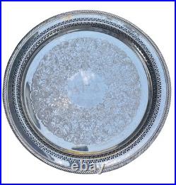 WM Rogers Silver Plated Serving Tray 15 272 Scroll Alpha Gamma Delta Sorority