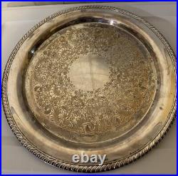 WM Rogers Silver Plated Serving Tray Plate 15 Platter #272 Round