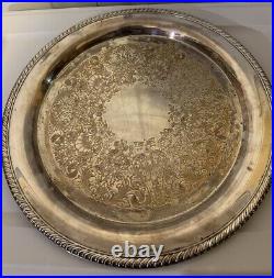 WM Rogers Silver Plated Serving Tray Plate 15 Platter #272 Round