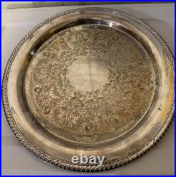 WM Rogers Silver Plated Serving Tray Plate 15 Platter #272 Round