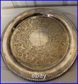 WM Rogers Silver Plated Serving Tray Plate 15 Platter #272 Round
