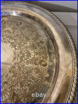WM Rogers Silver Plated Serving Tray Plate 15 Platter #272 Round