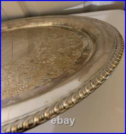 WM Rogers Silver Plated Serving Tray Plate 15 Platter #272 Round