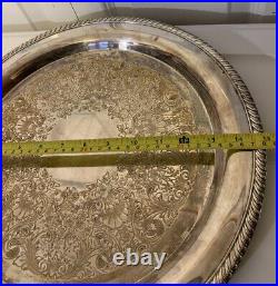 WM Rogers Silver Plated Serving Tray Plate 15 Platter #272 Round