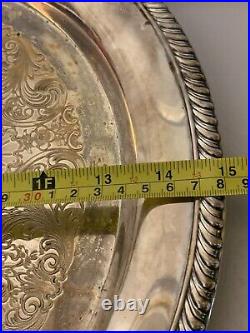 WM Rogers Silver Plated Serving Tray Plate 15 Platter #272 Round