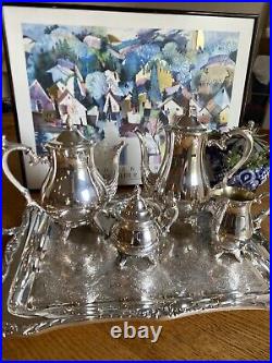 WM Rogers Silverplate Five Piece Coffee and Tea Set in Lovely Condition