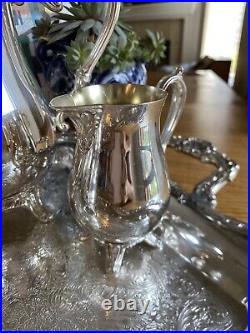 WM Rogers Silverplate Five Piece Coffee and Tea Set in Lovely Condition