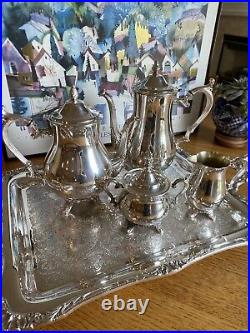 WM Rogers Silverplate Five Piece Coffee and Tea Set in Lovely Condition