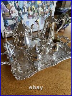 WM Rogers Silverplate Five Piece Coffee and Tea Set in Lovely Condition