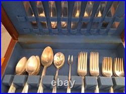 WM Rogers Silverplate Flatware Set For 8 Service 44 Pieces 1953 Jubilee WM Rogers Silverplate Flatware Set For 8 Service 44 Pieces 1953 Jubilee