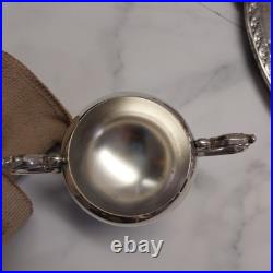 WM Rogers & Son 2600 Silverplate coffee and tea WithSpring Flower 2080 tray 1956