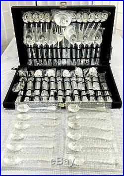 WM Rogers & Son 63 PC Silverplated Flatware Set Case Vintage 1997 Enchanted Rose