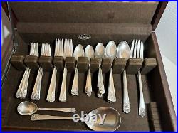 WM Rogers & Son April International Silver Flatware Silverplate 52 pc VTG 1950