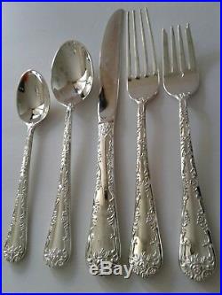 WM Rogers & Son Enchanted Rose 41 + 18 Silverplate Pieces Flatware Set