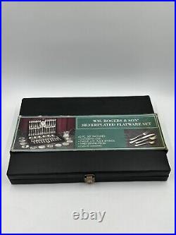 WM Rogers & Son Enchanted Rose Flatware Silver Plated Vintage 63 Piece Set
