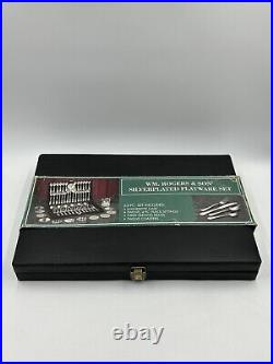 WM Rogers & Son Enchanted Rose Flatware Silver Plated Vintage 63 Piece Set