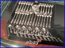 WM Rogers & Son Enchanted Rose Flatware Silver Plated Vintage 63 Piece Set New