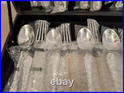 WM Rogers & Son Enchanted Rose Flatware Silver Plated Vintage 63 Piece Set New