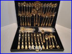 WM Rogers & Son Enchanted Rose Gold Plated Silverware Flatware With Servers