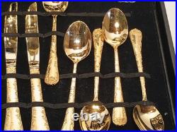 WM Rogers & Son Enchanted Rose Gold Plated Silverware Flatware With Servers