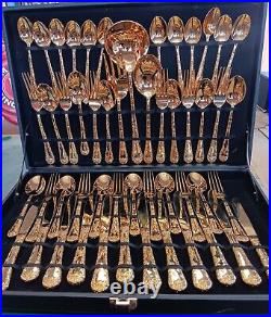 WM. Rogers & Son Gold Plated 51 PC New