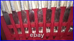 WM. Rogers & Son Service For 8 Special Victory Silverware & Wooden Box 55 PCS