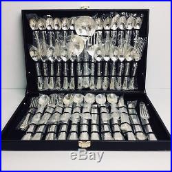 WM Rogers & Son Silverplate China Enchanted Rose 49 Pieces Service For 12