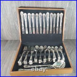 WM. Rogers & Son Silverware Set in Wallace Silversmiths Box Silver Plated
