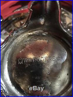 WM Rogers & Son Tea Serving Set, Tray, Kettle, 2092 Silver Silverplate Antique