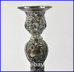 WM Rogers & Son Victorian Rose Candlestick Holder Set Silver Plate VTG Ornate WM Rogers & Son Victorian Rose Candlestick Holder Set Silver Plate VTG Ornate