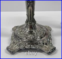 WM Rogers & Son Victorian Rose Candlestick Holder Set Silver Plate VTG Ornate WM Rogers & Son Victorian Rose Candlestick Holder Set Silver Plate VTG Ornate