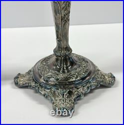 WM Rogers & Son Victorian Rose Candlestick Holder Set Silver Plate VTG Ornate WM Rogers & Son Victorian Rose Candlestick Holder Set Silver Plate VTG Ornate