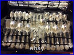 WM Rogers & Son Vintage Set Silverware Silver Plated 62 Pcs NEW