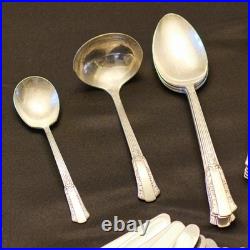 WM Rogers Treasure 84-Piece Silverplate Overlaid Flatware with Original Wood Case