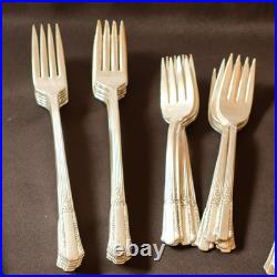 WM Rogers Treasure 84-Piece Silverplate Overlaid Flatware with Original Wood Case